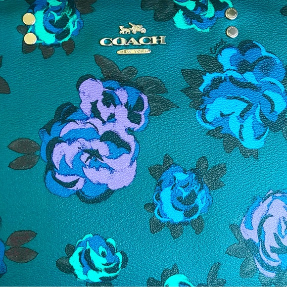 🌸 Lille Carryall With Jumbo Floral Print Deep Turquoise - Picture 7 of 12